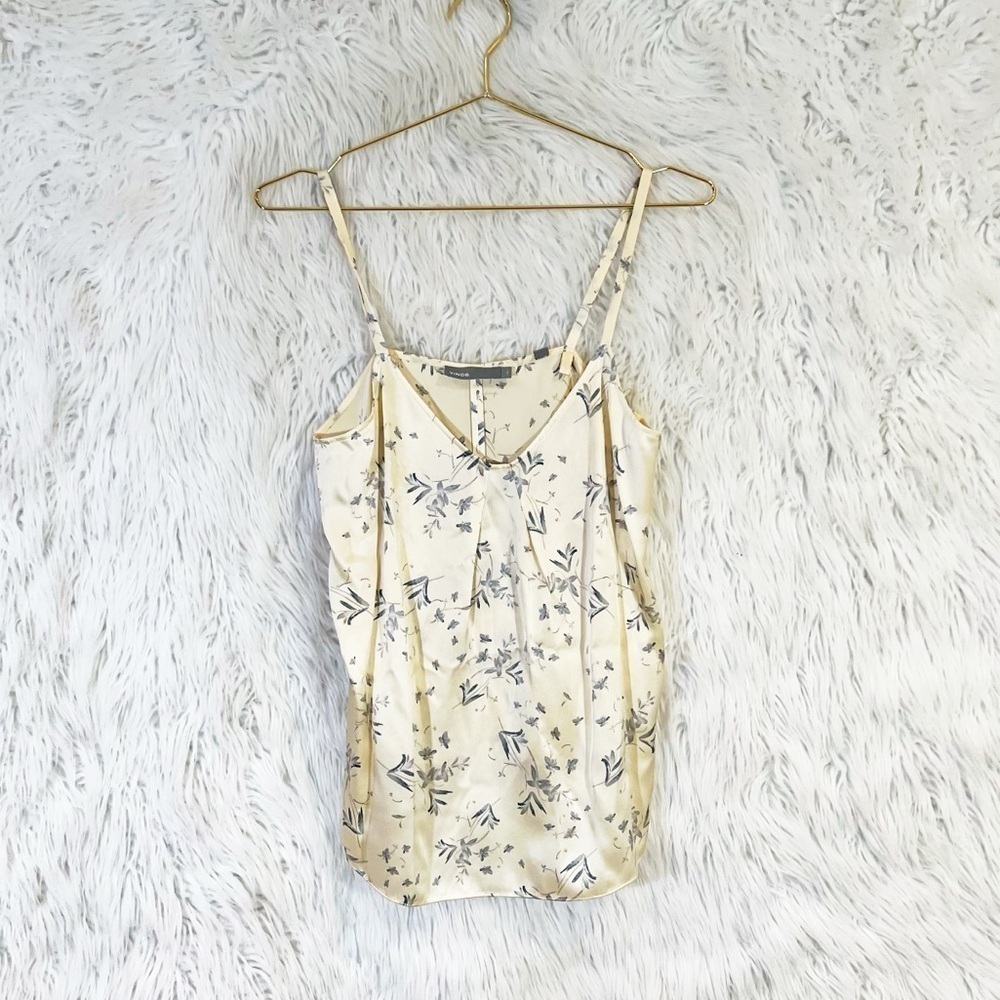 Vince floral print silk camisole tank